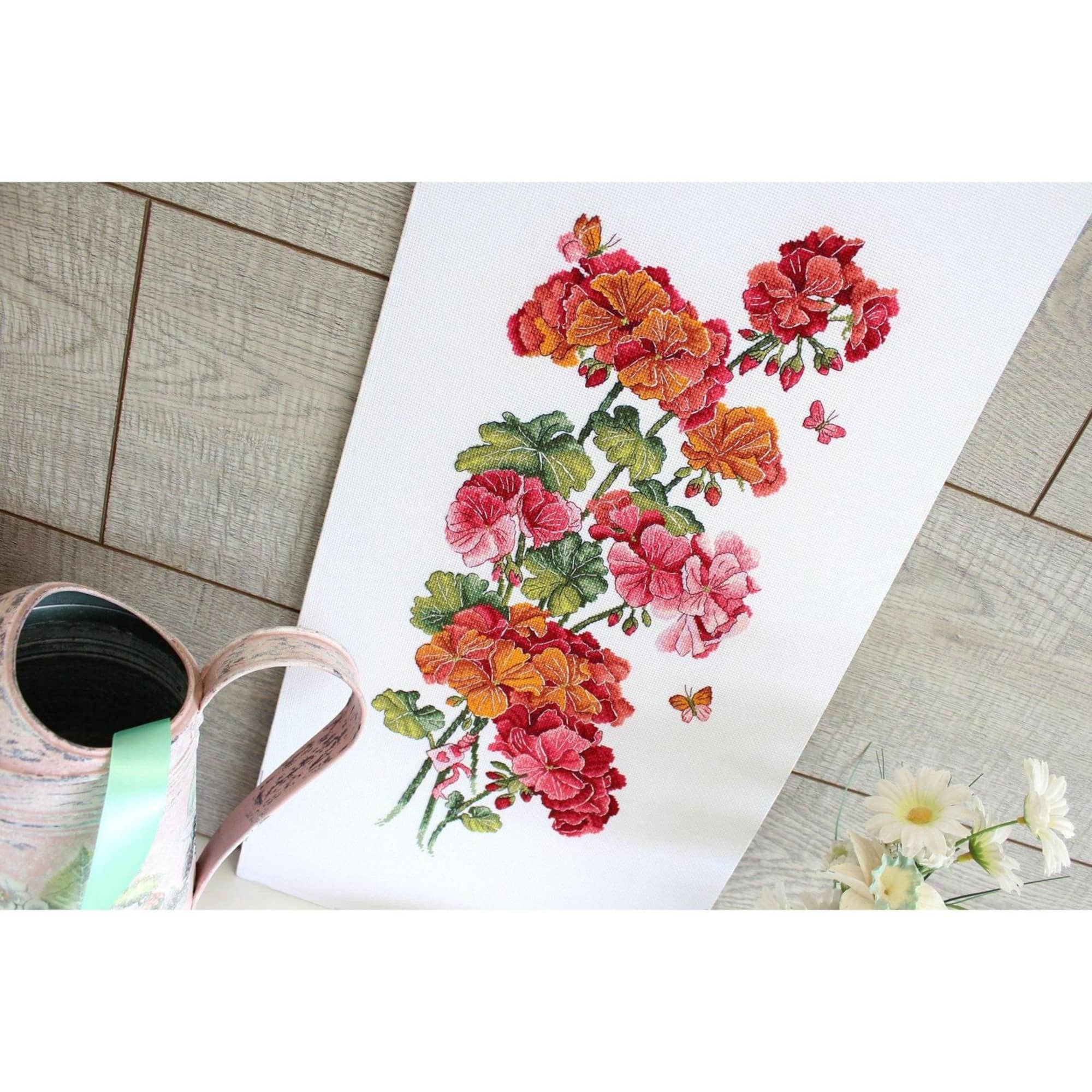 MP Studia Geranium Cross Stitch Kit